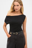 Hallie Metal Keeper Belt  Black Gold  hi-res