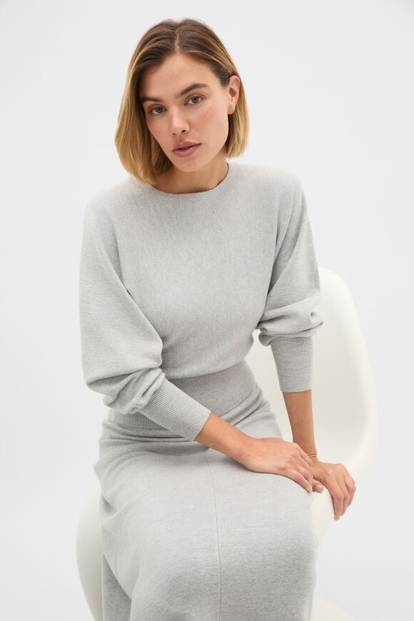 Batwing Knit Top  Pale Slate Marle  hi-res