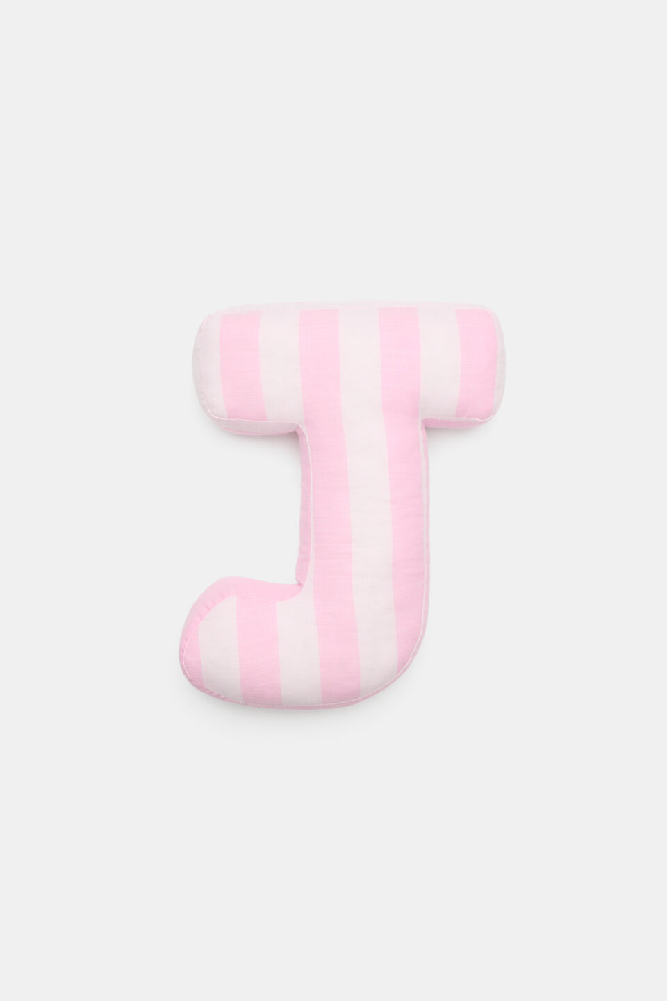 Pink Stripe Initial Cushion  J