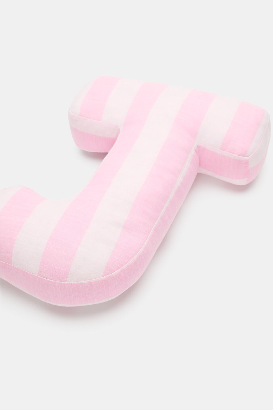 Pink Stripe Initial Cushion  J