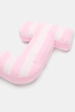 Pink Stripe Initial Cushion  J  hi-res