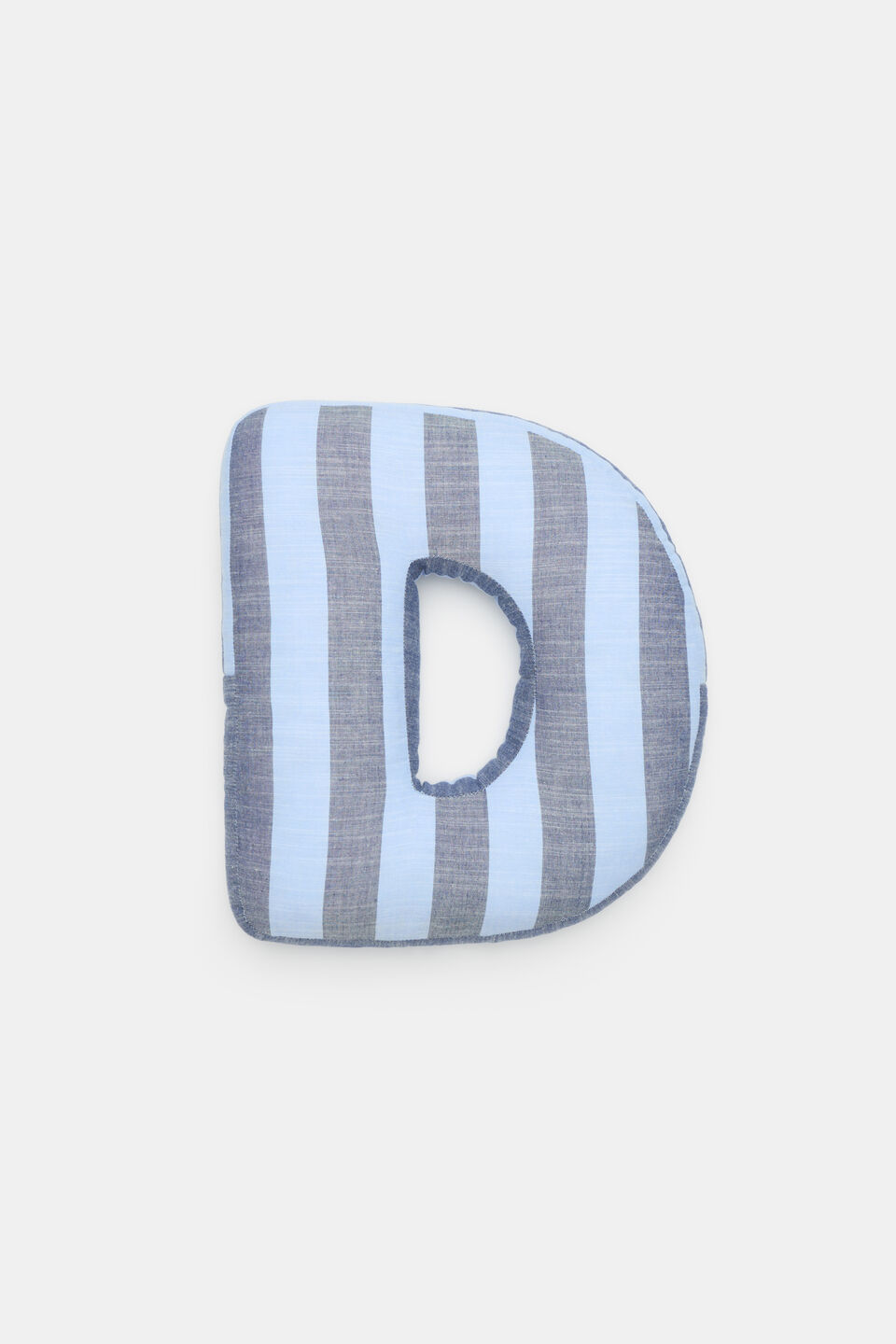 Blue Stripe Initial Cushion  D