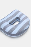 Blue Stripe Initial Cushion  D  hi-res