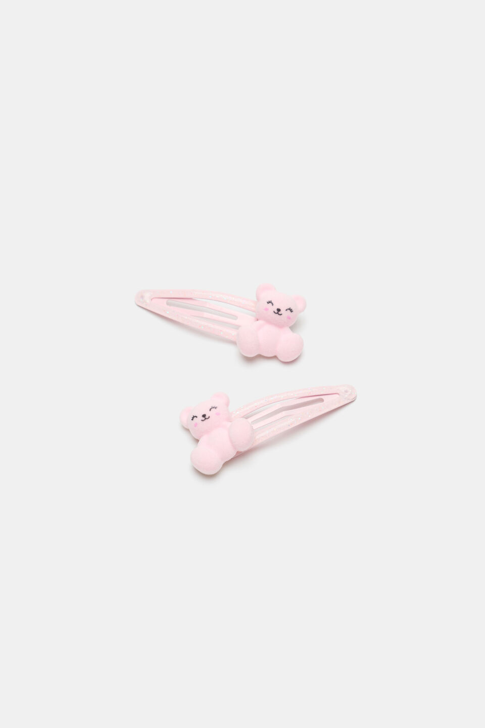 Flocked Bear Snaps  Pink Lemonade