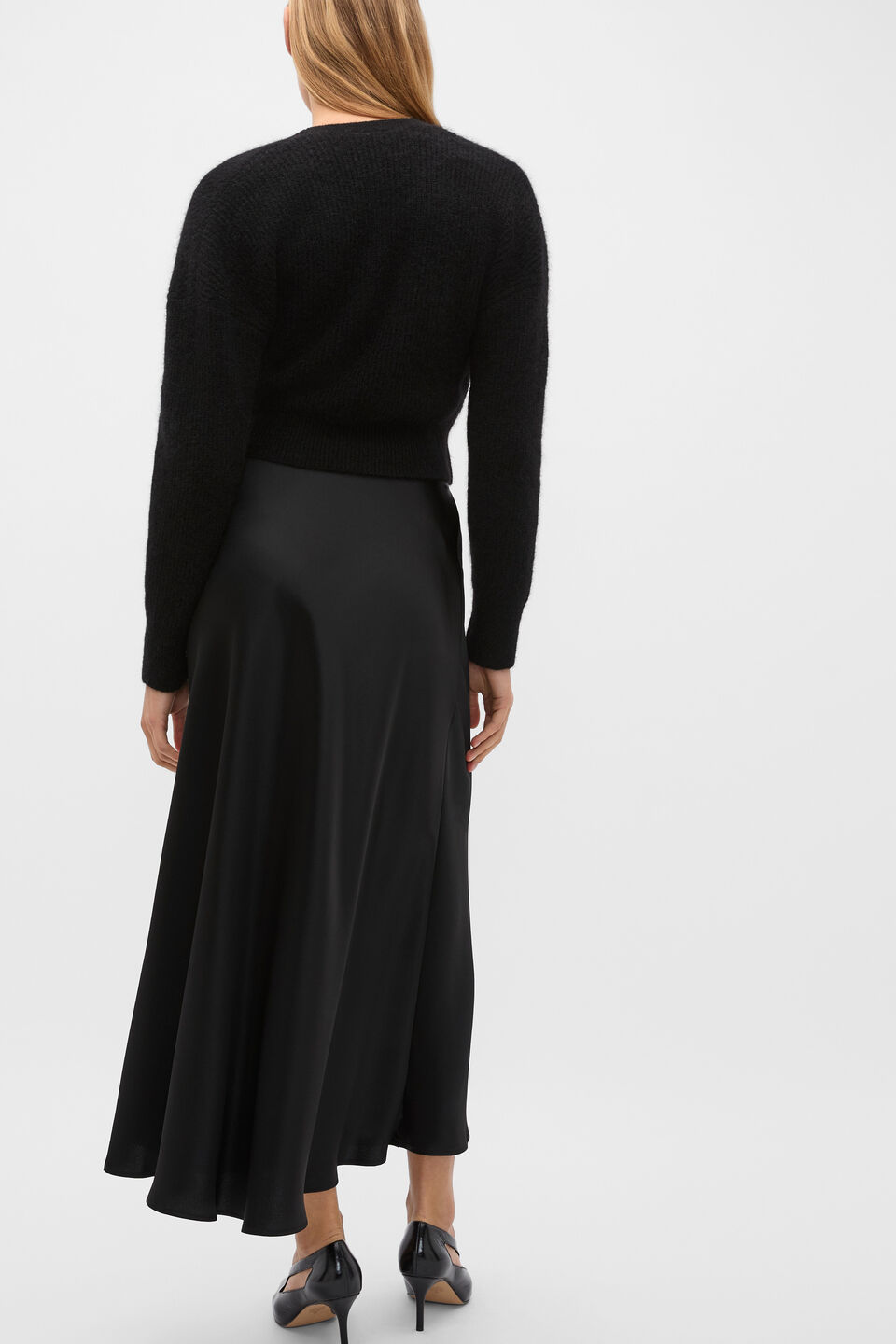 Wrap Front Knit  Black