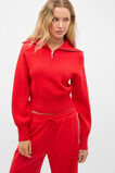 Double Knit Crop Zip Through  Chilli Red  hi-res