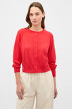 Cotton Blend Raglan Cardigan  Chilli Red  hi-res