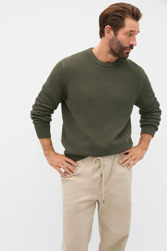 Basket Stitch Crew  Burnt Olive  hi-res