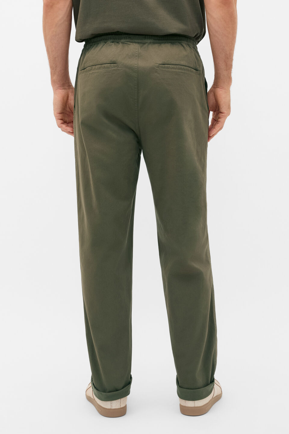 Drawstring Twill Pant  Burnt Olive