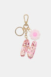 Pink Stripe Initial Keyring  N  hi-res