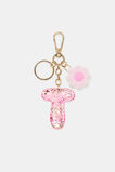Pink Stripe Initial Keyring  T  hi-res