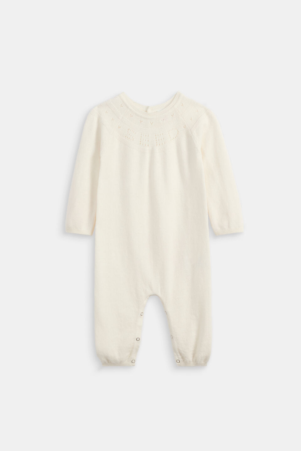 Pointelle Knit Jumpsuit  Classic Cream