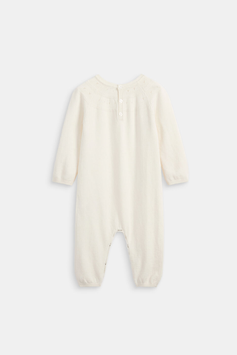 Pointelle Knit Jumpsuit  Classic Cream