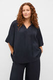 Textured Satin Blouse  Twilight Blue  hi-res