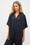 Textured Satin Blouse  Twilight Blue  hi-res