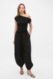 Linen Balloon Tie Pant  Black  hi-res