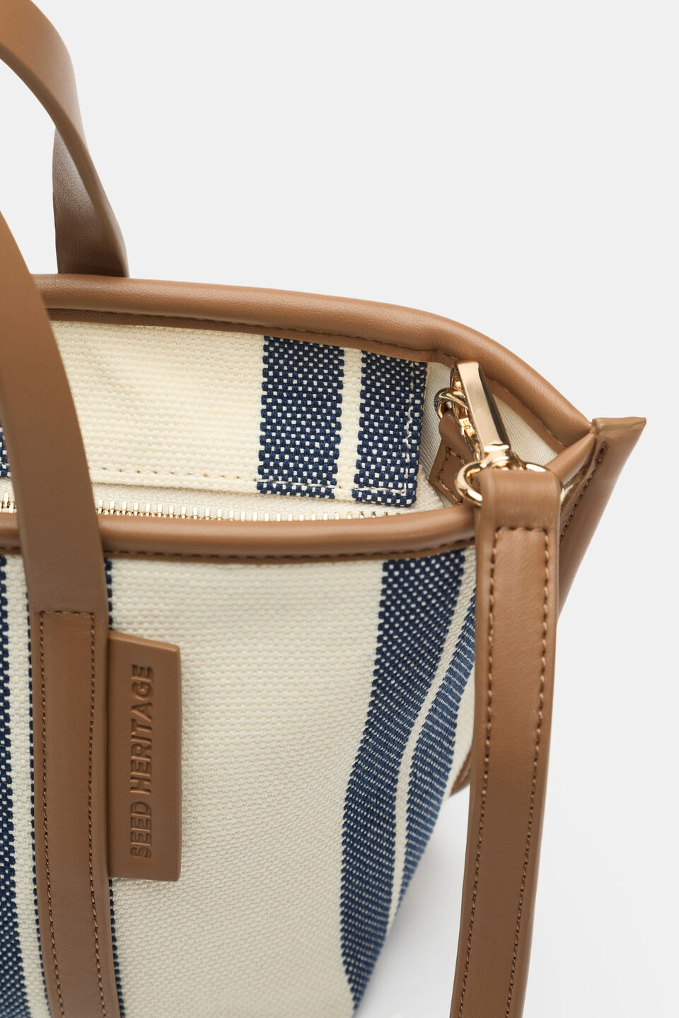 Trim Detail Stripe Mini Tote  Twilight Blue