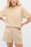 T-Shirt and Stripe Short PJ Set  Cashew Cream  hi-res