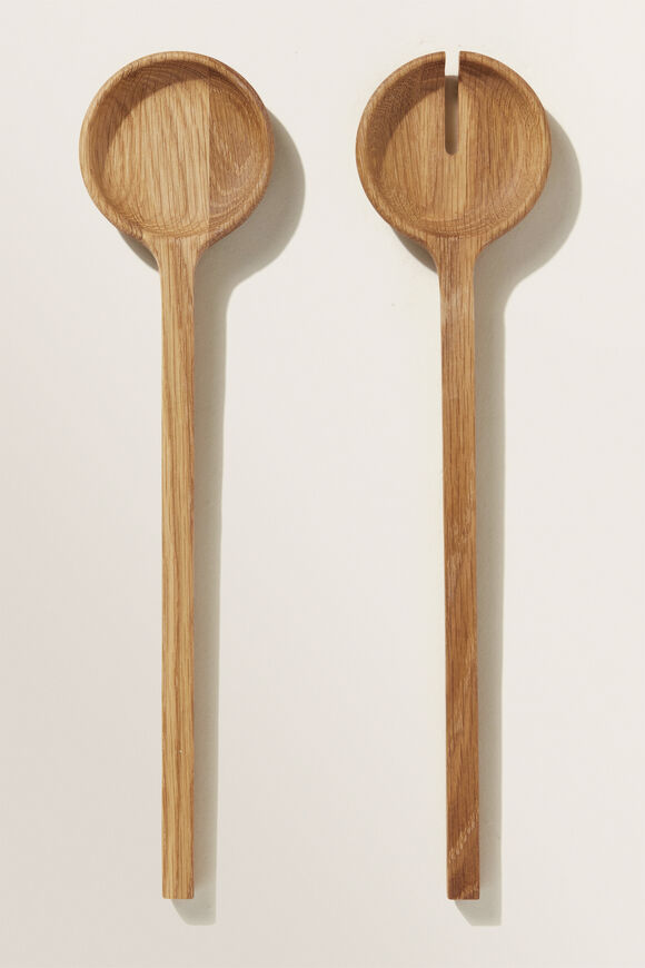 Wood Salad Servers  Light Oak  hi-res