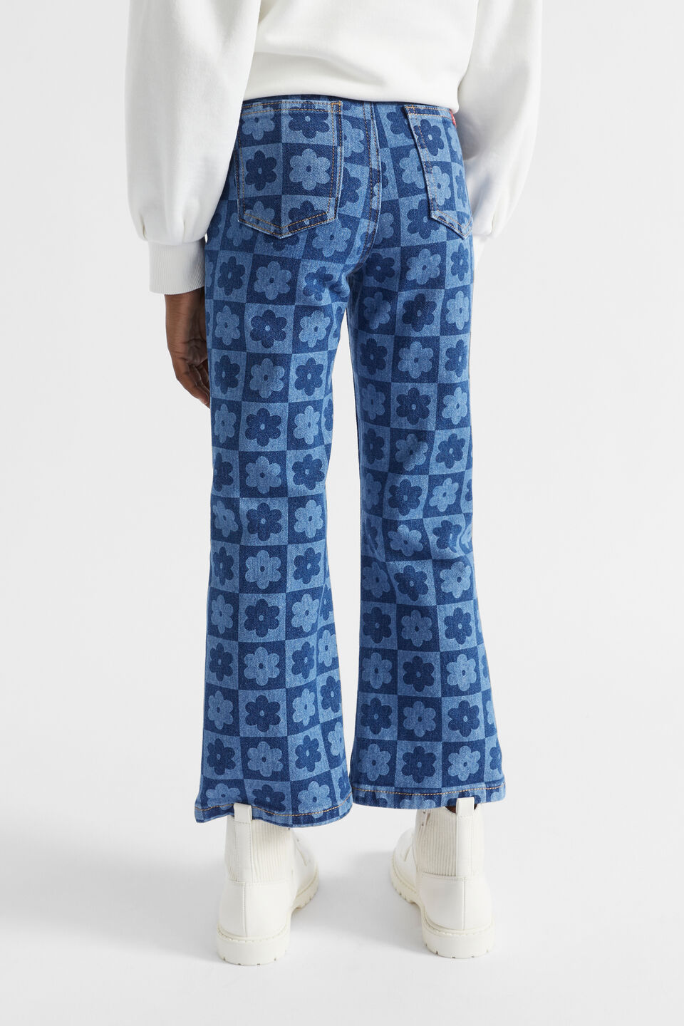 Checked Jean  Indigo