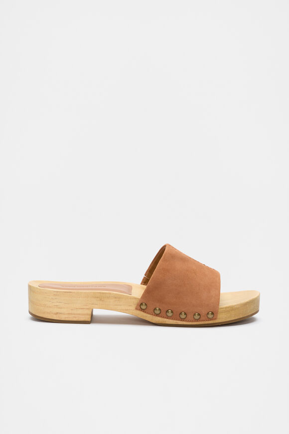 Beth Wooden Clog  Toffee Suede  hi-res