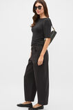 Boat Neck Half Sleeve Top  Black  hi-res