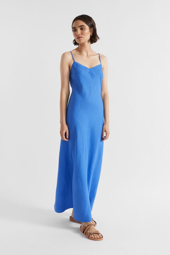 Core Linen Slip Maxi Dress  Deep Ocean  hi-res