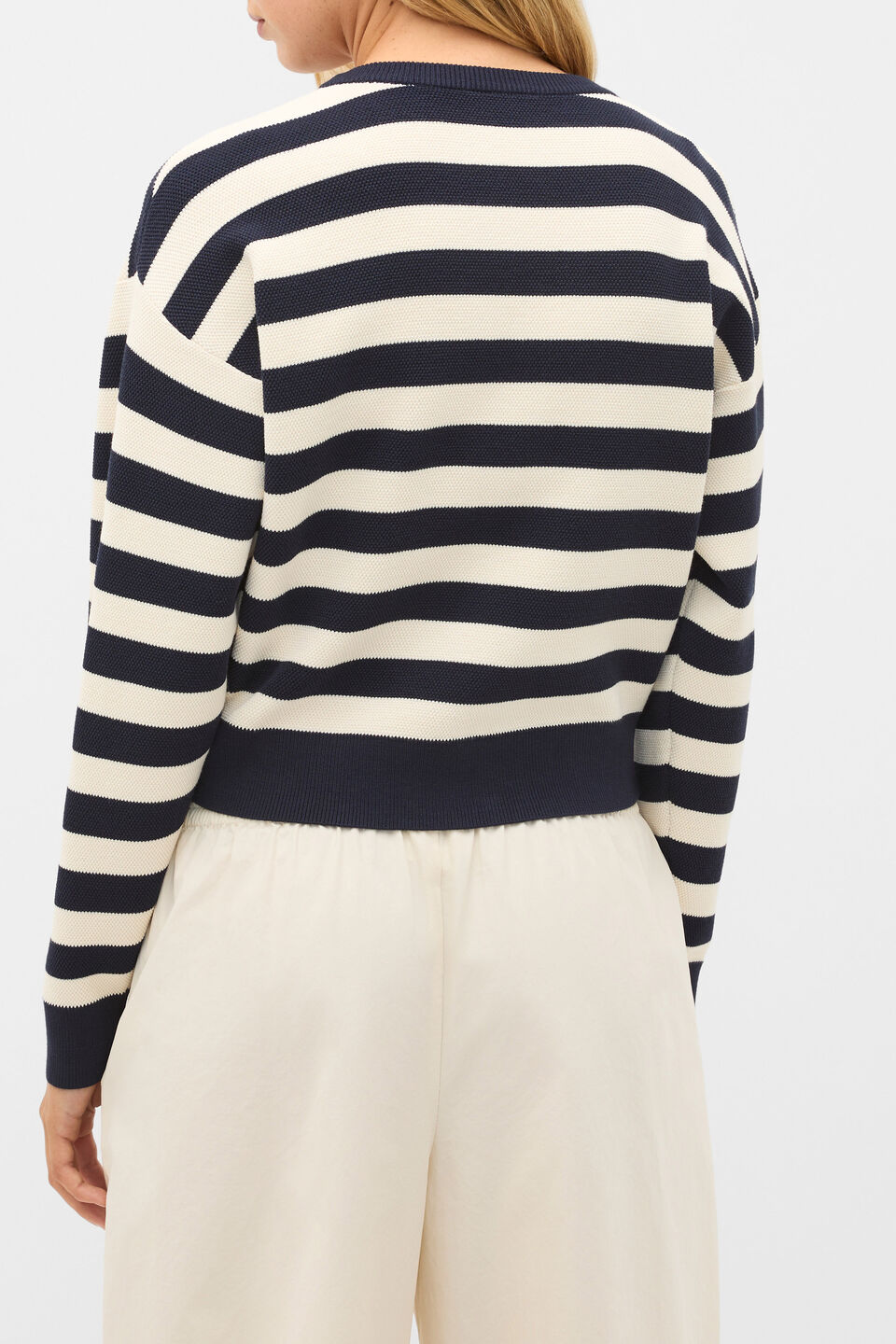 Textured Stripe Knit  Twilight Blue Stripe