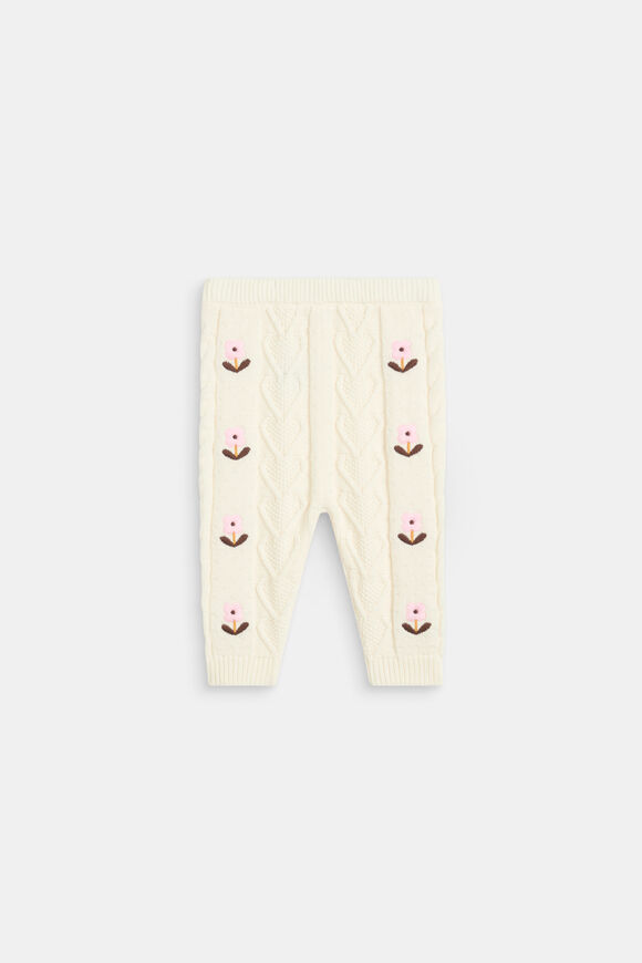 Floral Cable Knit Pant  Classic Cream  hi-res