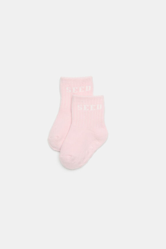 Baby Terry Logo Sock  Pink Lemonade  hi-res