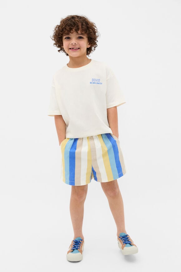 Multi Stripe Vacay Short  Electric Blue Multi  hi-res