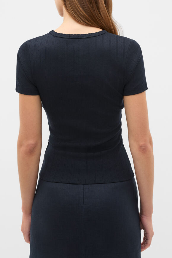 Pointelle Neat Tee  Twilight Blue  hi-res