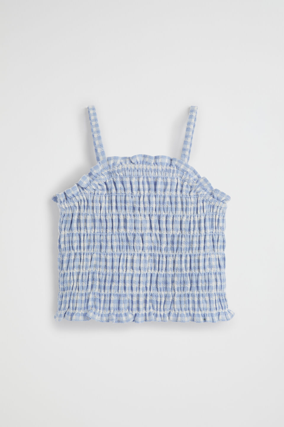 Gingham Top  Blue Iris