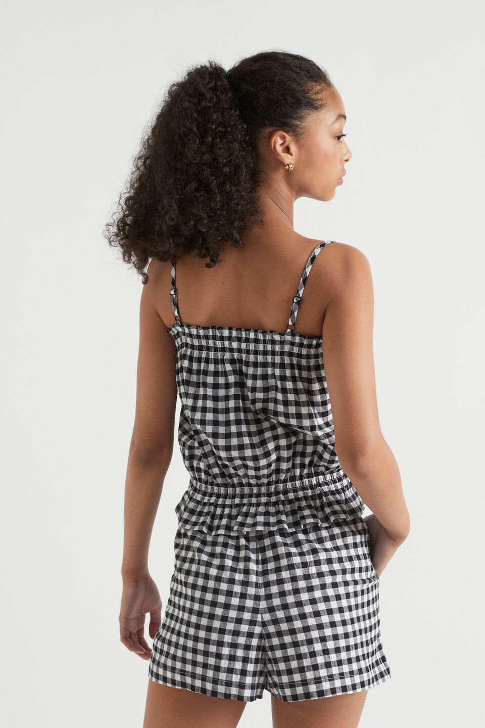 Gingham Top  Black