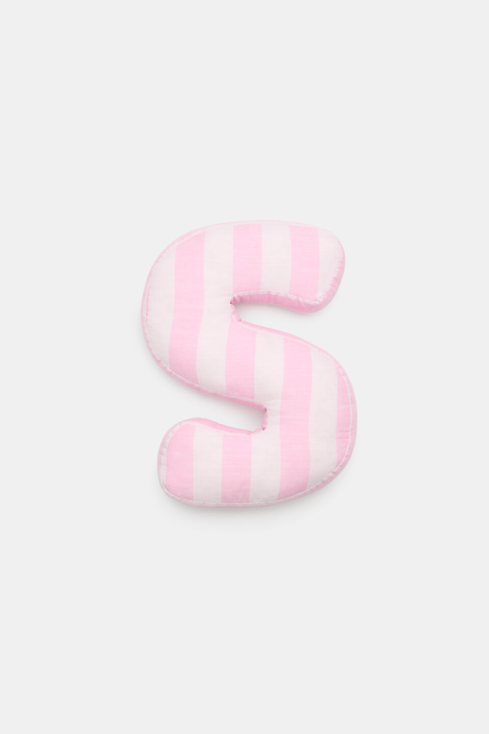 Pink Stripe Initial Cushion  S