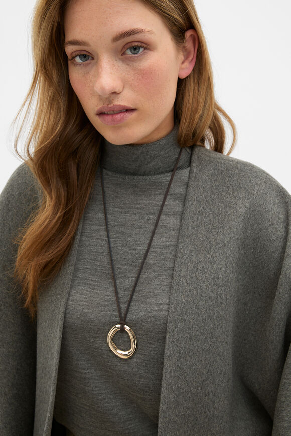 Adjustable Molten Pendant Necklace  Gold  hi-res