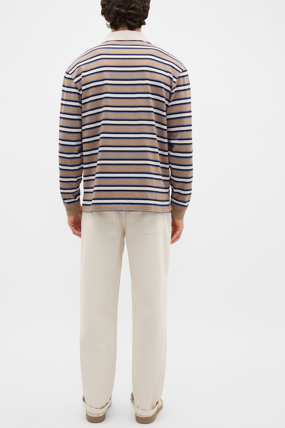 Stripe Rugby  Dark Stone Stripe