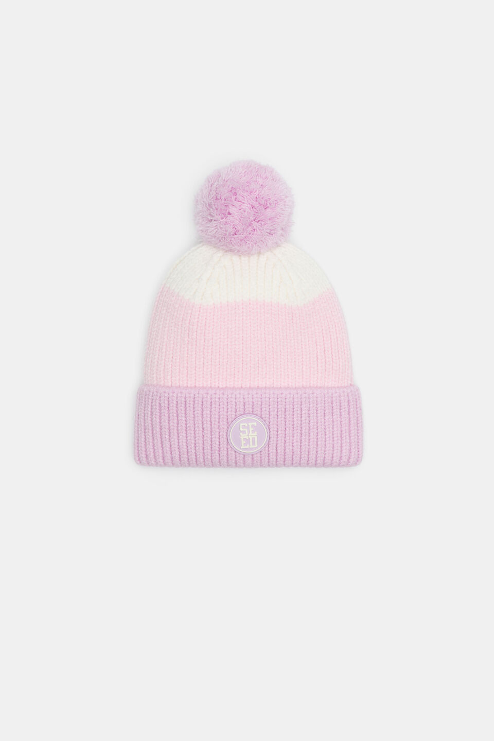 Mini Rib Colourblock Beanie  Orchid