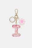 Pink Stripe Initial Keyring  I  hi-res