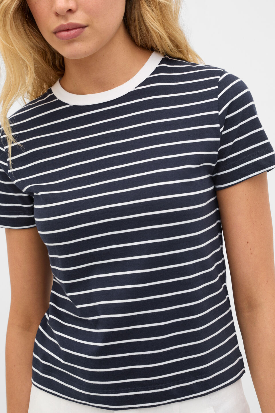 Cotton Baby Tee  Twilight Blue Stripe