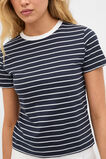 Cotton Baby Tee  Twilight Blue Stripe  hi-res