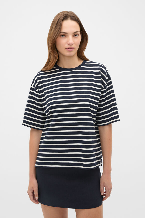 Rib Oversized Tee  Twilight Blue Stripe  hi-res