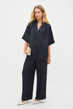 Textured Satin Easy Wide Leg Pant  Twilight Blue  hi-res