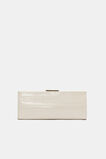 Leather Box Clutch  Stone  hi-res