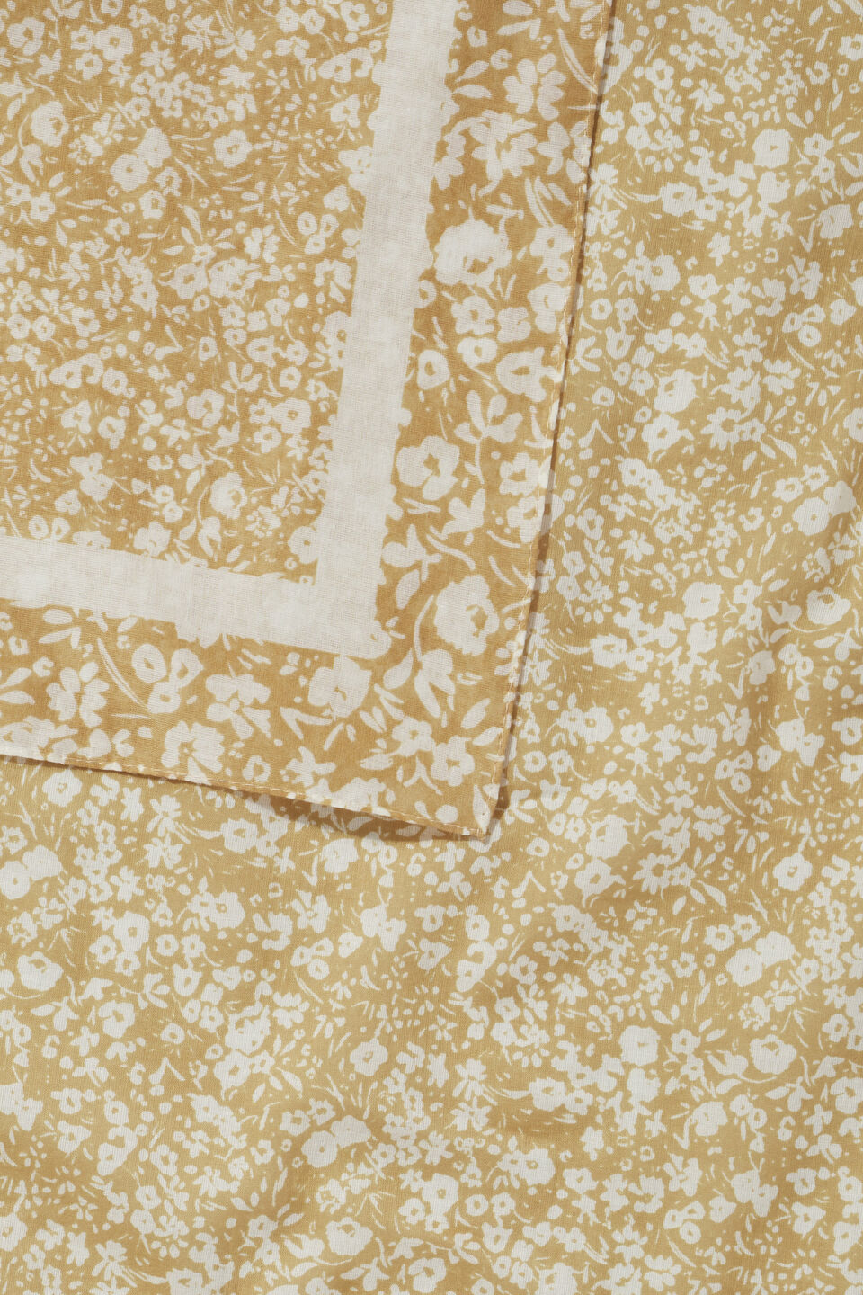 Square Floral Print Scarf  Fawn Multi