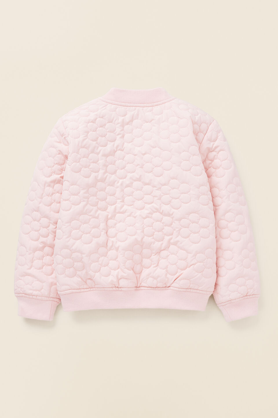 Quilted Daisy Bomber  Dusty Rose