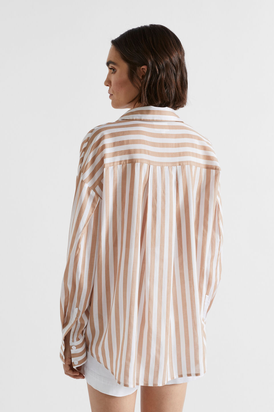 Voile Relaxed Shirt  Barley Stripe