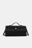 Textured Fabric Clutch  Black  hi-res