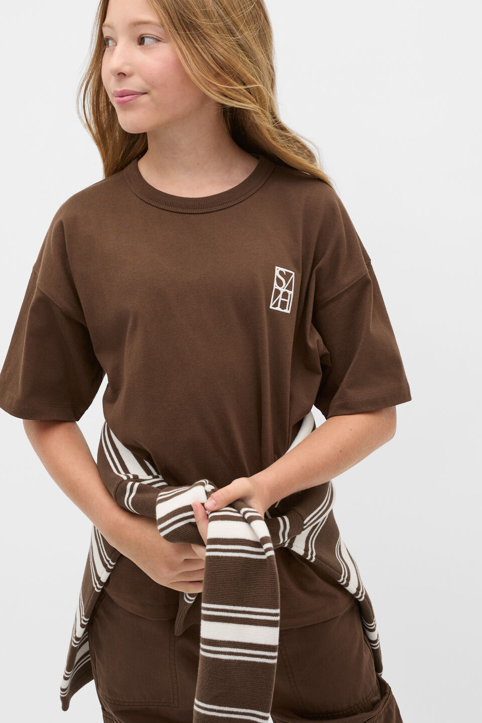 Oversized Logo Tee  Chocolate