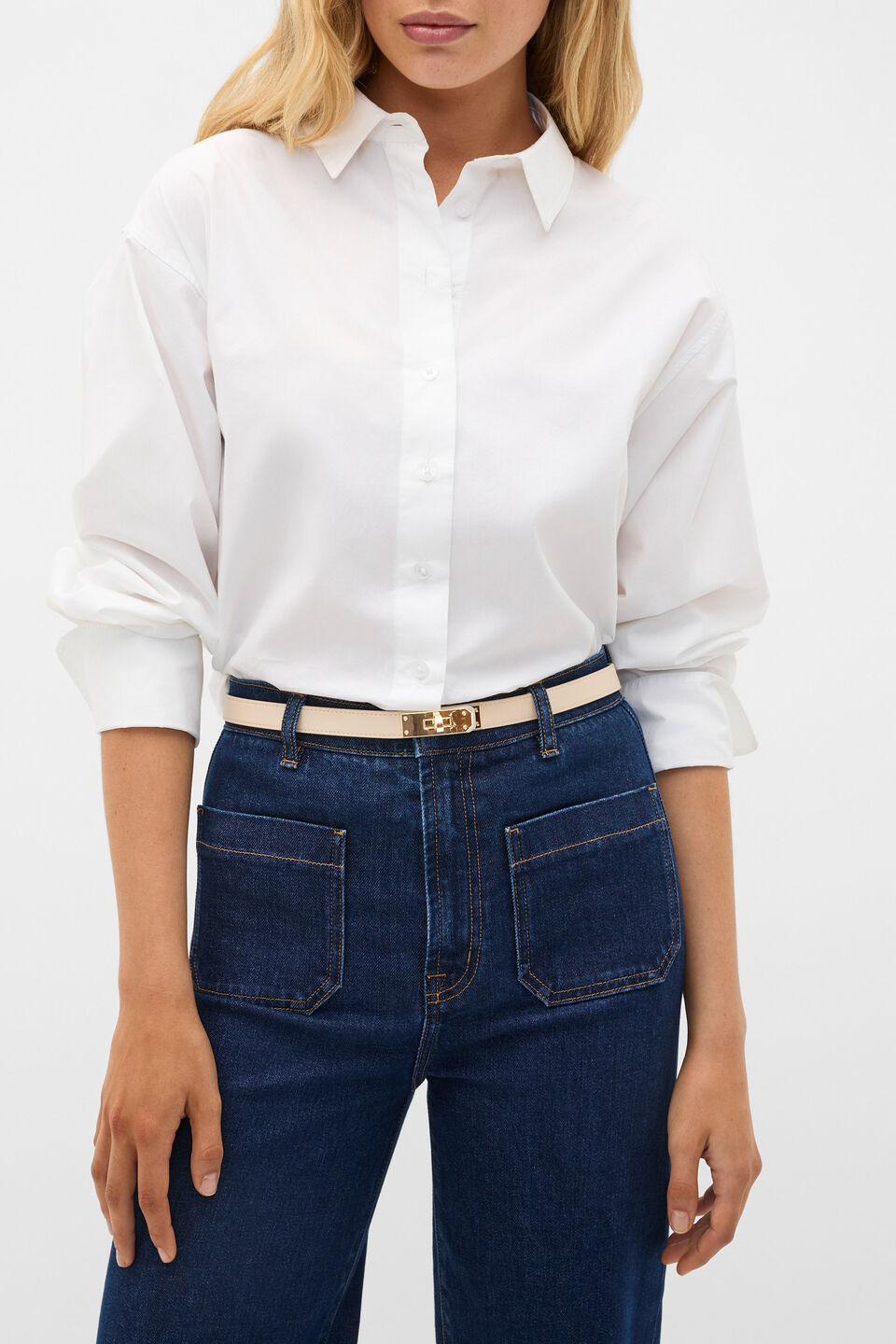 Florence Twist Buckle Belt  Stone